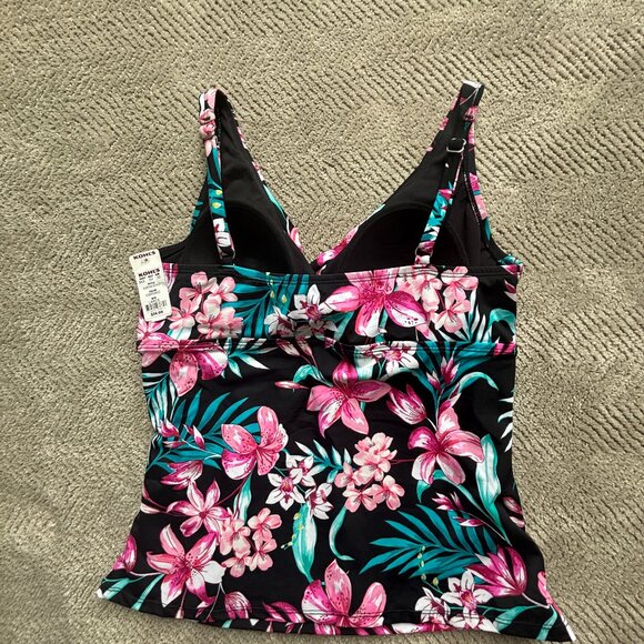 NWT Bal Harbour Swim - Tropical Print Tankini Swim Top - Picture 4 of 6